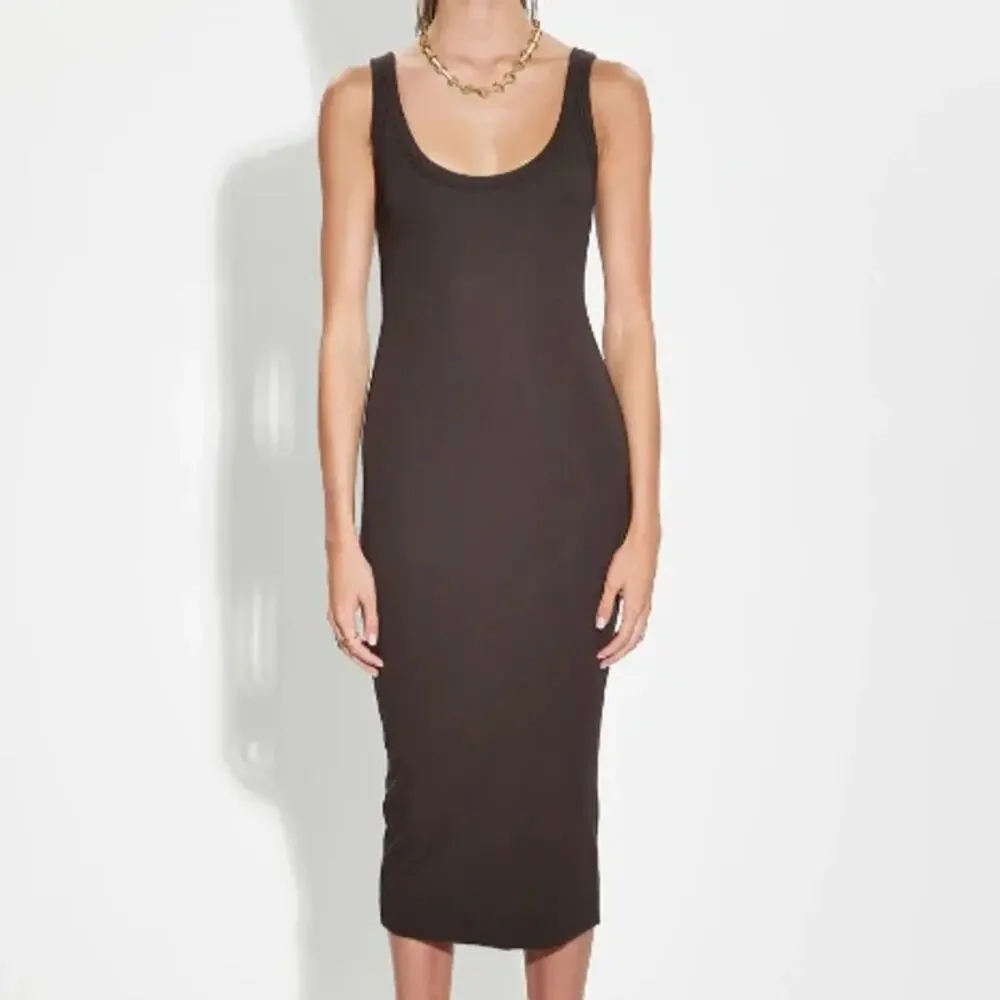 $185 New Cotton Citizen Verona Midi Dress - Espresso - XS